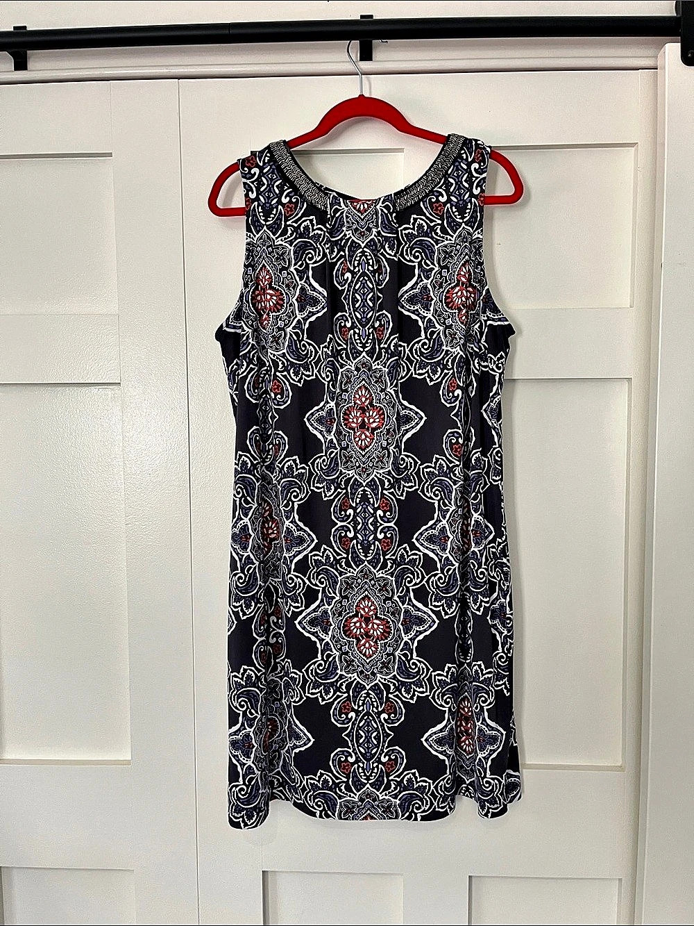 Paisley Mini Dress in Black & Red Size 1X Like New